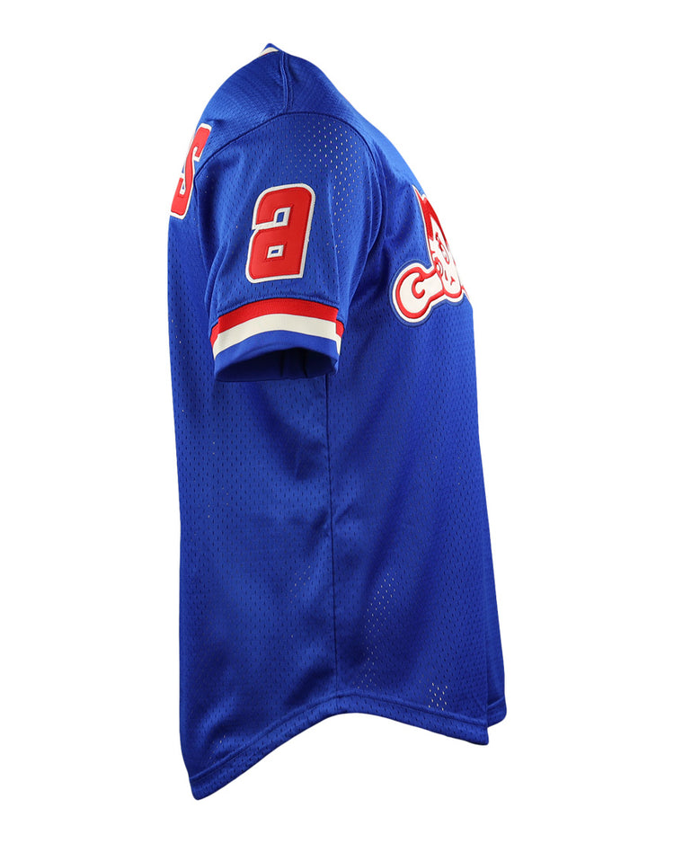 The EFF Sankei Atoms EFF DNA Replica V-Neck Mesh Jersey is shown from the side, with red and white accents, number 9 on the sleeve, and partial team logo and lettering on the chest, inspired by Japan’s Central League.