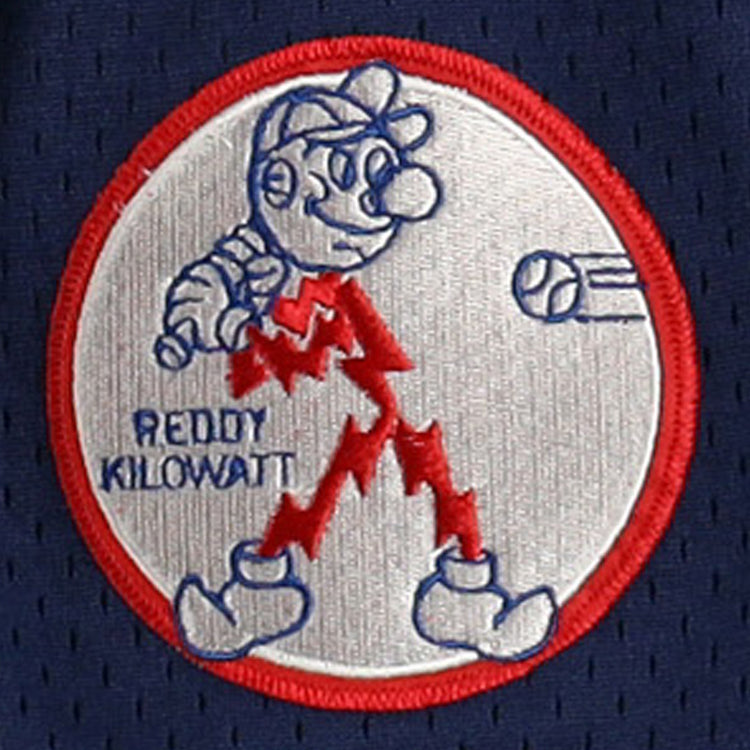 The EFF Reddy Kilowatt EFF DNA Replica Button-Up Mesh Jersey features the iconic electric power mascot in action, reminding everyone to use electricity safely.