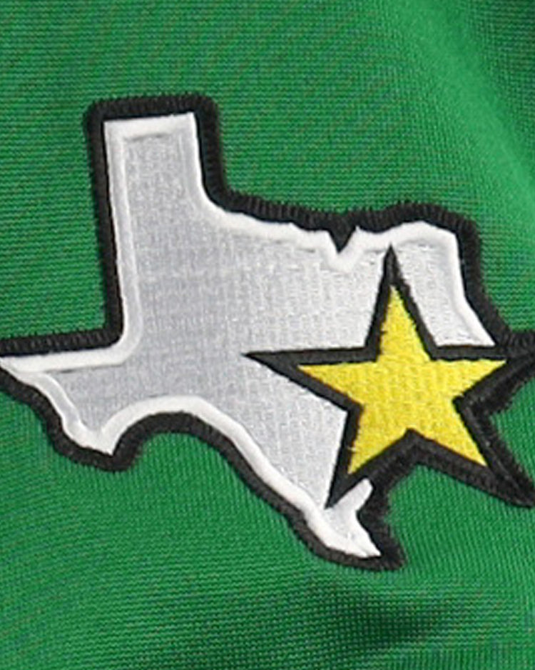 Show your team pride with this EFF Lone Star Baseball Jersey, featuring the Texas outline in white and a yellow star over the east on green—ideal for Texas City Stars fans and pro baseball enthusiasts.