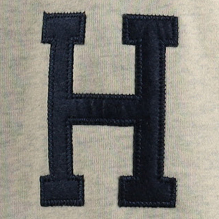 The EFF Homestead Grays NLB Corduroy Crewneck features a large dark blue H embroidered on light gray corduroy, honoring the legacy of Black Baseball teams from the Negro National League.