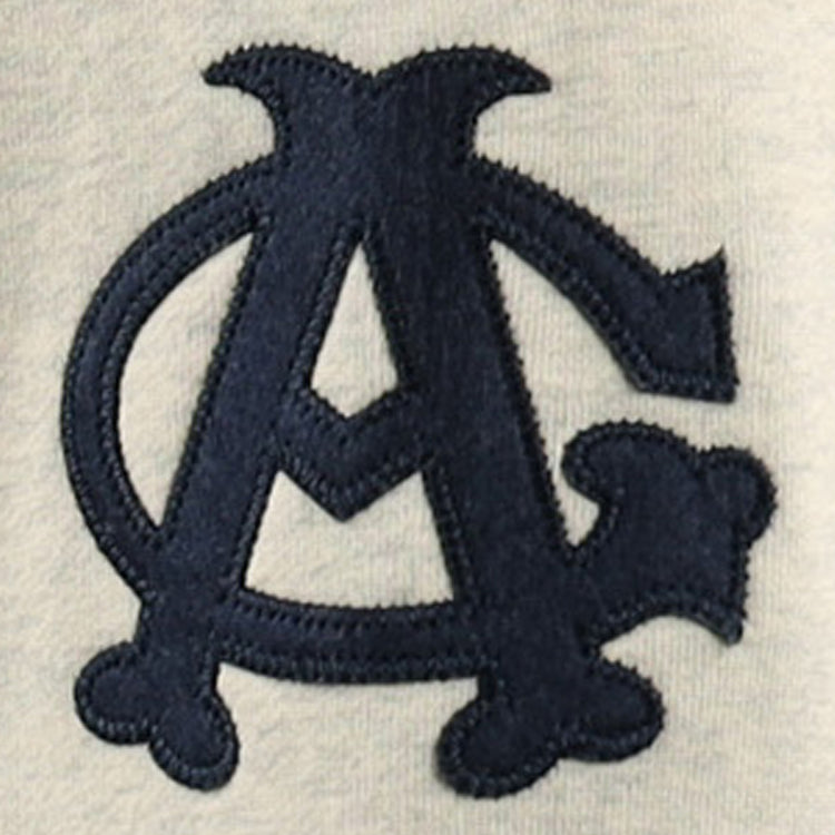 The EFF Chicago American Giants EFF NLB Corduroy Crewneck features a dark, ornate AC monogram embroidered on light corduroy, inspired by the classic style of Black Baseball teams.