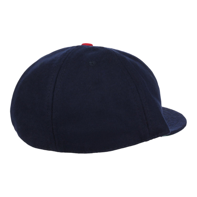 The EFF Tulsa Oilers 1969 Vintage Ballcap is a dark blue cap with a curved brim, panel stitching, rounded crown, small red top button, and features classic retro style details seen from the back and side.