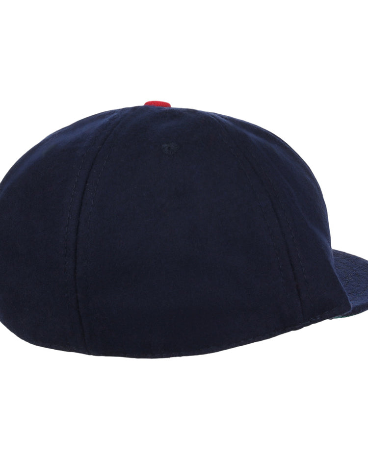 The EFF Tulsa Oilers 1969 Vintage Ballcap is a dark blue cap with a curved brim, panel stitching, rounded crown, small red top button, and features classic retro style details seen from the back and side.