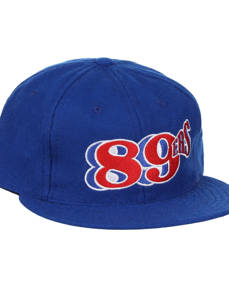 The EFF Oklahoma City 89ers 1994 Vintage Ballcap features a royal blue design with 89ers embroidered in bold red and white on the front—an authentic reproduction of a classic cap.