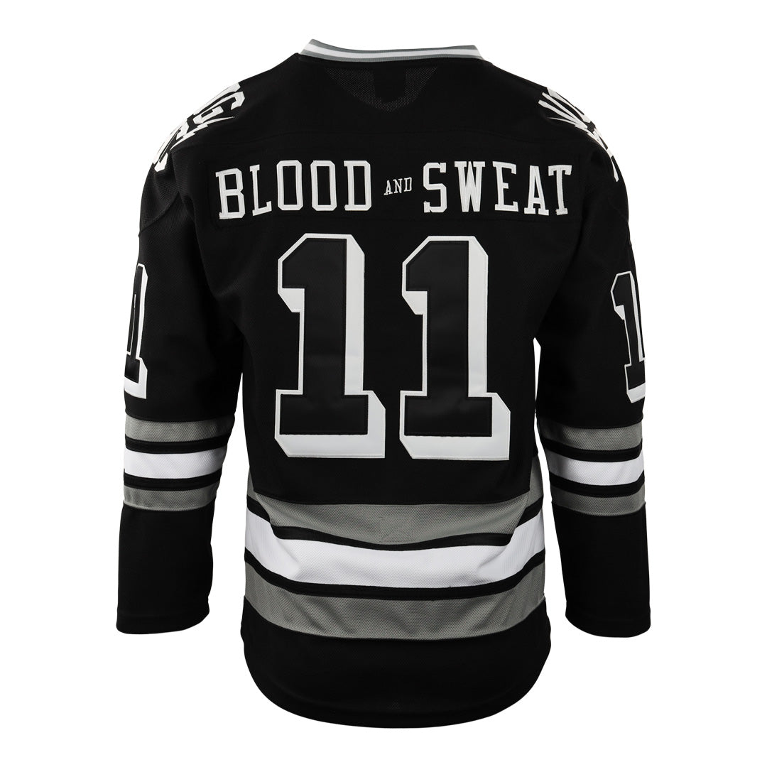 Black and white hockey jersey sale