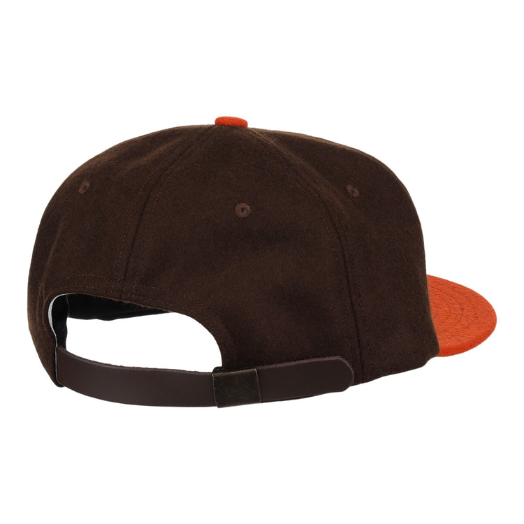The EFF Pine Bluff Judges 1953 Vintage Ballcap, shown in brown and orange with an adjustable metal-strap back, is styled after the original Cotton States League teams hat.