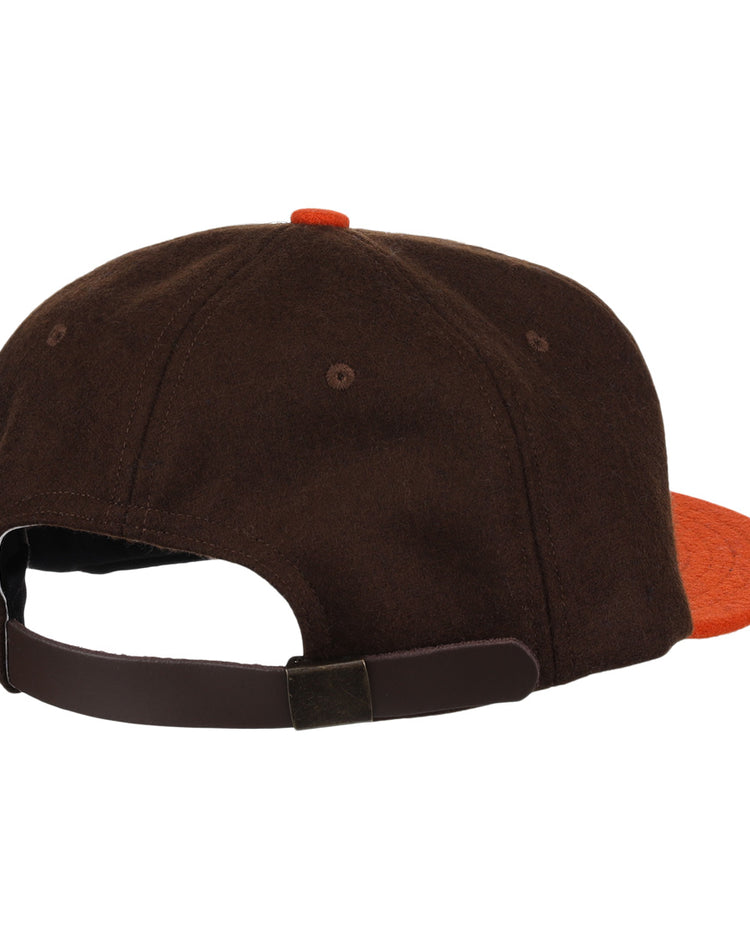 The EFF Pine Bluff Judges 1953 Vintage Ballcap, shown in brown and orange with an adjustable metal-strap back, is styled after the original Cotton States League teams hat.