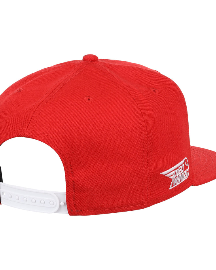 The Ebbets Field Flannels Rochester Red Wings EFF MiLB Vintage Snapback is a red cap from the Vintage Minor League collection, shown from the back with a white adjustable strap and a small white and red embroidered side logo.