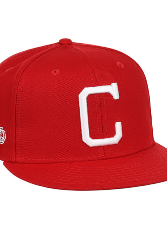 The Chattanooga Lookouts EFF MiLB Vintage Snapback by Ebbets Field Flannels features a bold white C on the front, a script Lookouts logo on the side, and an adjustable snapback closure for a perfect fit.