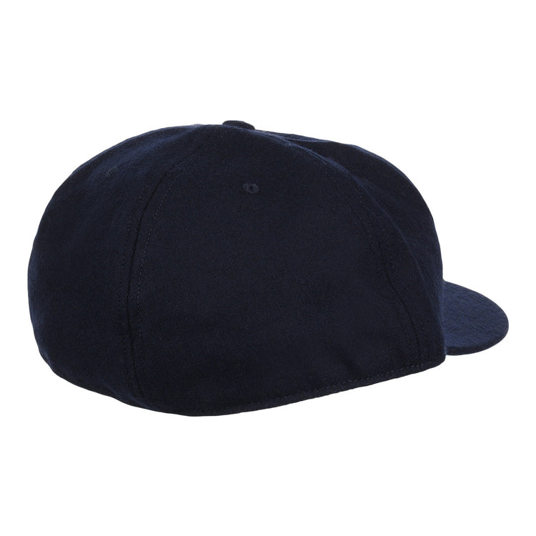 A University of Nevada Wolf Pack Patch Collegiate Wool Ballcap by EFF, shown from the back and side to display its curved brim and six-panel design, set against a plain white background.