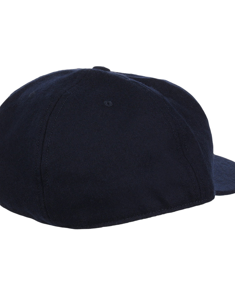 A University of Nevada Wolf Pack Patch Collegiate Wool Ballcap by EFF, shown from the back and side to display its curved brim and six-panel design, set against a plain white background.