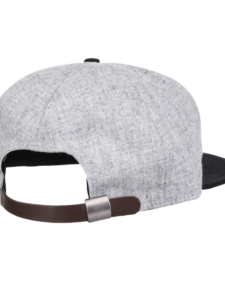 The EFF Chicago Union Giants 1902 Vintage Ballcap is a gray wool cap with a black brim, shown from the back. It includes a brown adjustable strap with silver buckle—an authentic reproduction of this classic style.
