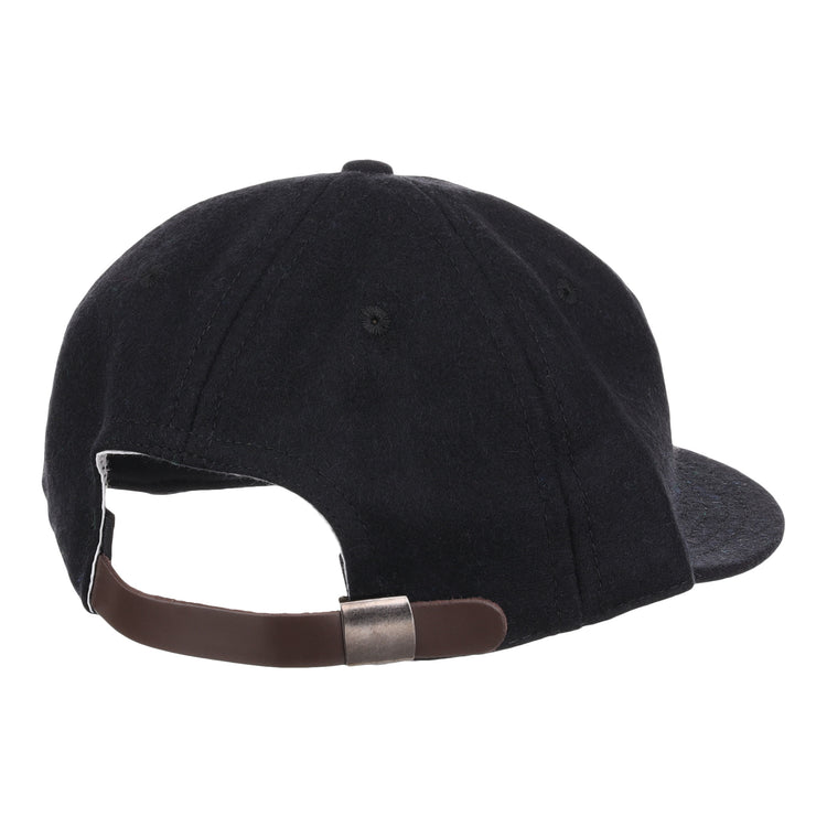 The Salt Lake City Bees Vintage Ballcap by EFF, shown from the back with a brown adjustable strap and metallic buckle, is ideal for classic style fans or Pacific Coast League enthusiasts.