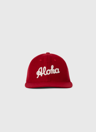 The EFF Aloha 100th Infantry 1942 Authentic Wool Ballcap is a red cap with 