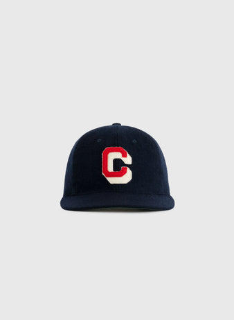 The EFF Chattanooga Lookouts 1950 Authentic Wool Ballcap, a navy blue cap with a red and white C on the front, is displayed against a plain light gray background.