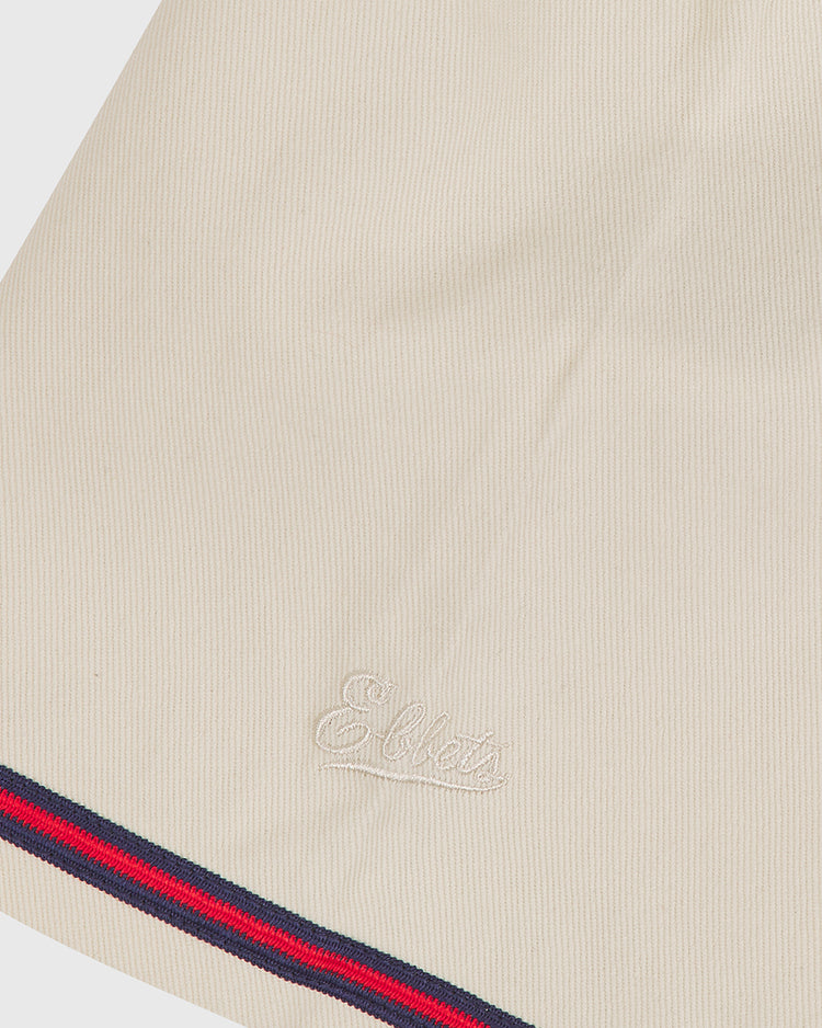 A close-up of the Hawaii Islanders (PCL) 1964 Cotton Twill Baseball Jersey by Ebbets Field shows beige ribbed fabric with 