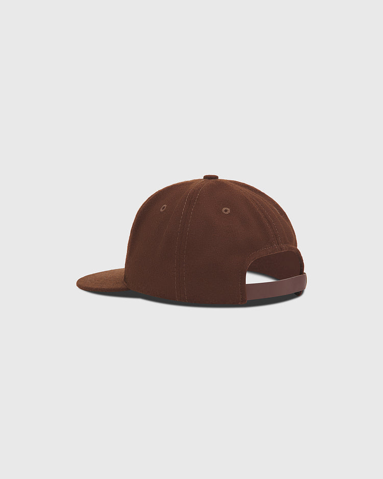 Brown wool Detroit Stars 1959 Authentic Wool Ballcap by Ebbets Field with an adjustable leather strap back.