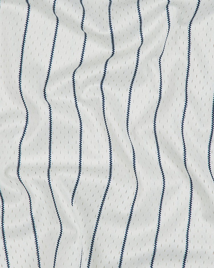 Chicago American Giants 1927 V-Neck Mesh Jersey in white mesh fabric with vertical dark pinstripes.