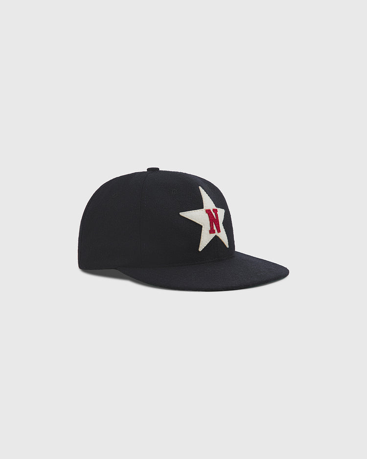 Nashville Stars Authentic Wool Ballcap in dark navy featuring a cream-colored star with a red letter N on the front.