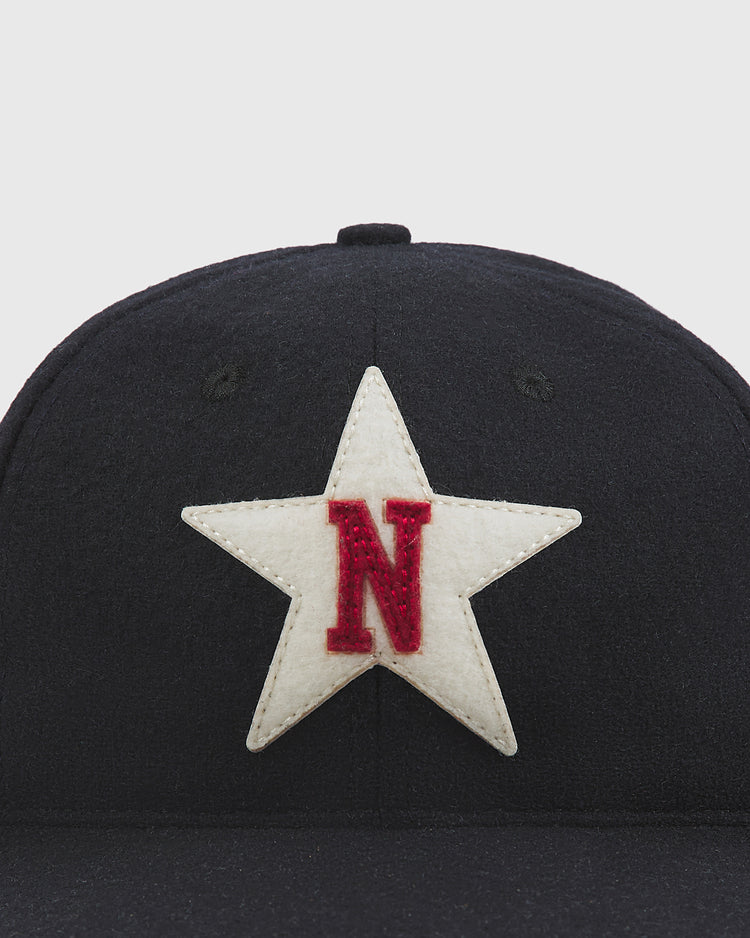 Nashville Stars Authentic Wool Ballcap in dark navy featuring a white felt star patch with a red felt letter N in the center.