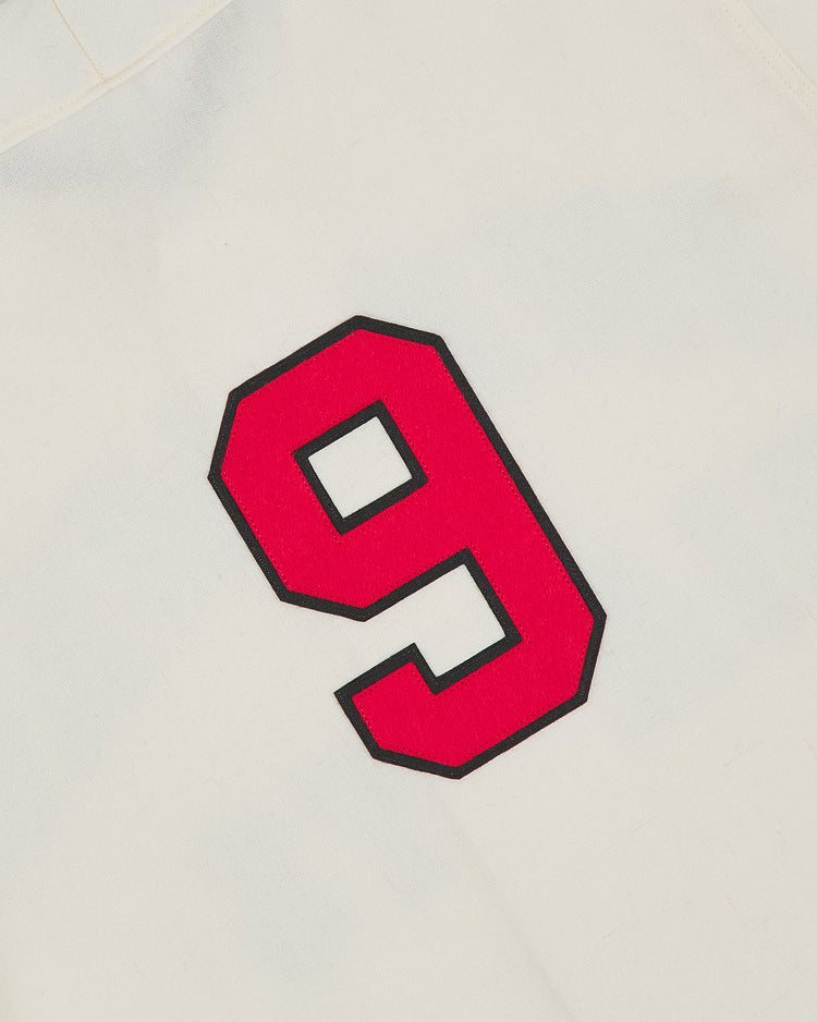 Chicago American Giants 1935 Authentic Wool Home Jersey in off-white featuring a large red number nine with a black outline.