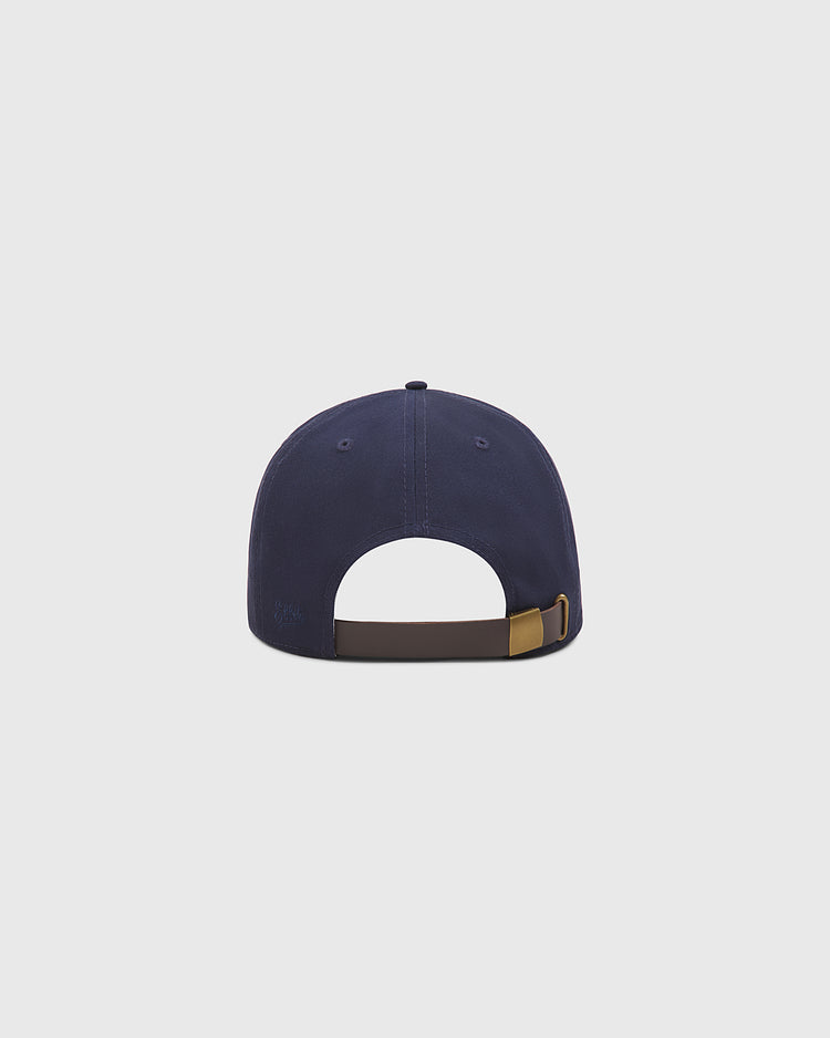 The Philadelphia Stars Cotton Twill Ballcap by Ebbets Field is displayed from the back, highlighting its adjustable brown strap with a gold buckle against a plain light gray background.