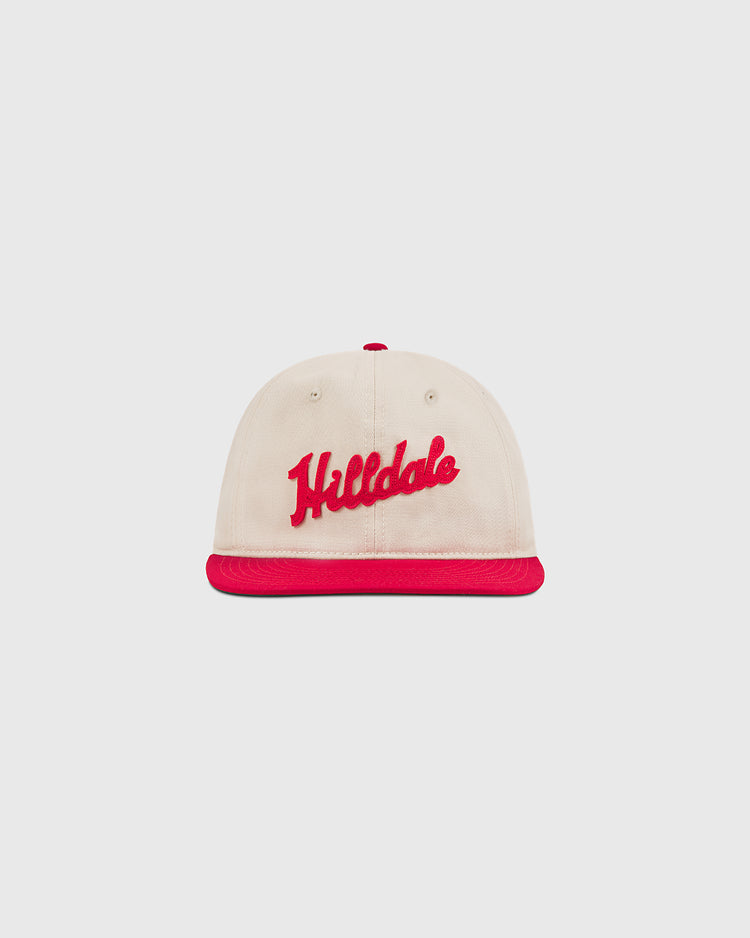 Introducing the Hilldale Athletic Club 1924 Cotton Twill Ballcap by Ebbets Field—a cream-colored baseball cap inspired by the authentic 1924 Hilldale ballcap. This standout Negro League hat features 