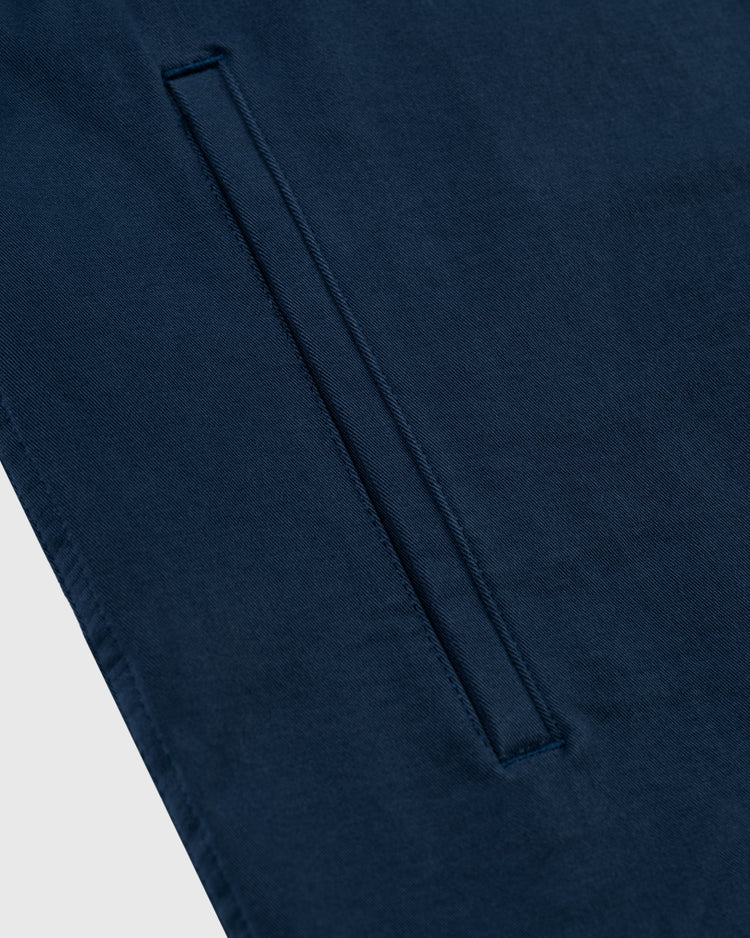 A close-up of a pocket on the Ebbets Field Cotton Grounds Crew Jacket by Ebbets Field Flannels.