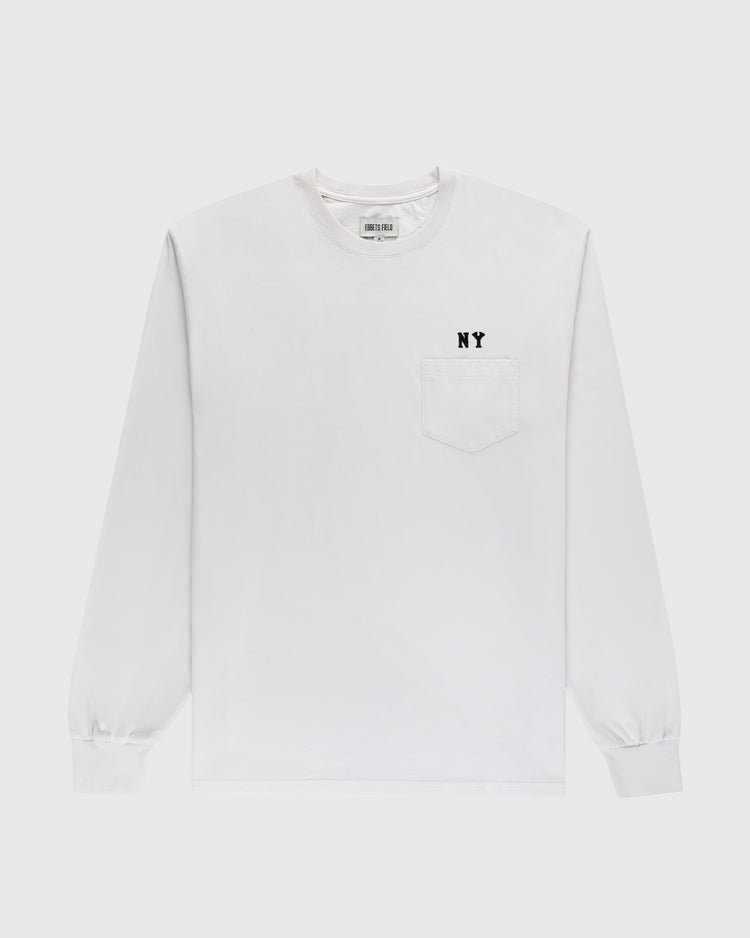 New York Black Yankees Embroidered 'NY' Long Sleeve Pocket Tee
