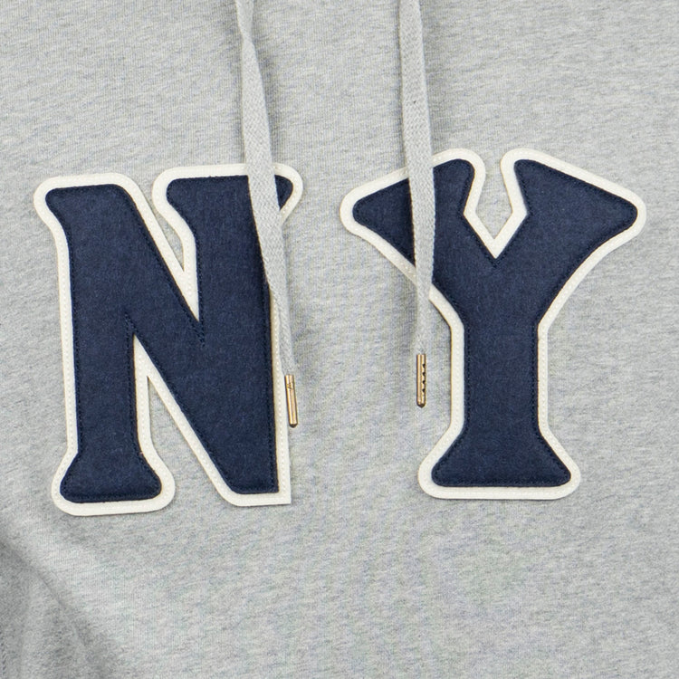 New York Black Yankees French Terry Script Hooded Sweatshirt - Gray