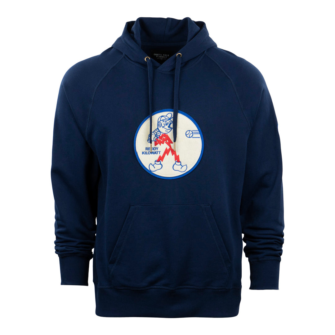 Reddy Kilowatt French Terry Script Hooded Sweatshirt - Navy Blue