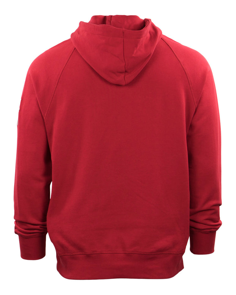 The EFF Havana Sugar Kings French Terry Script Hooded Sweatshirt features a relaxed fit, long sleeves, ribbed cuffs, and a bold red design—ideal for fans of Havana baseball or Cuban minor league baseball style.