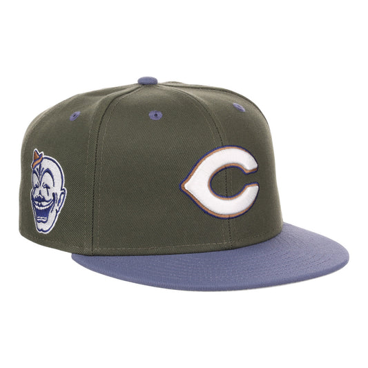 Indianapolis Clowns NLB Mossy Slate Fitted Ballcap
