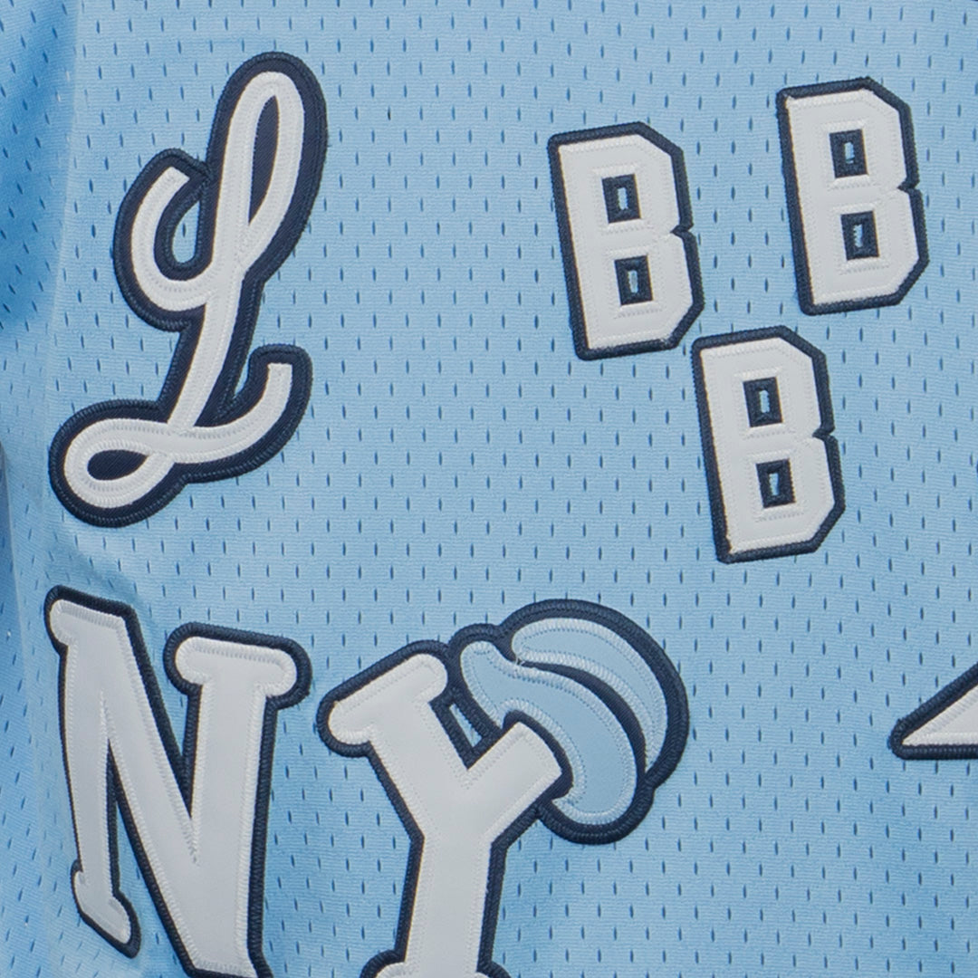 Negro League Allover Vintage Inspired NL Replica V-Neck Mesh Jersey - Light Blue