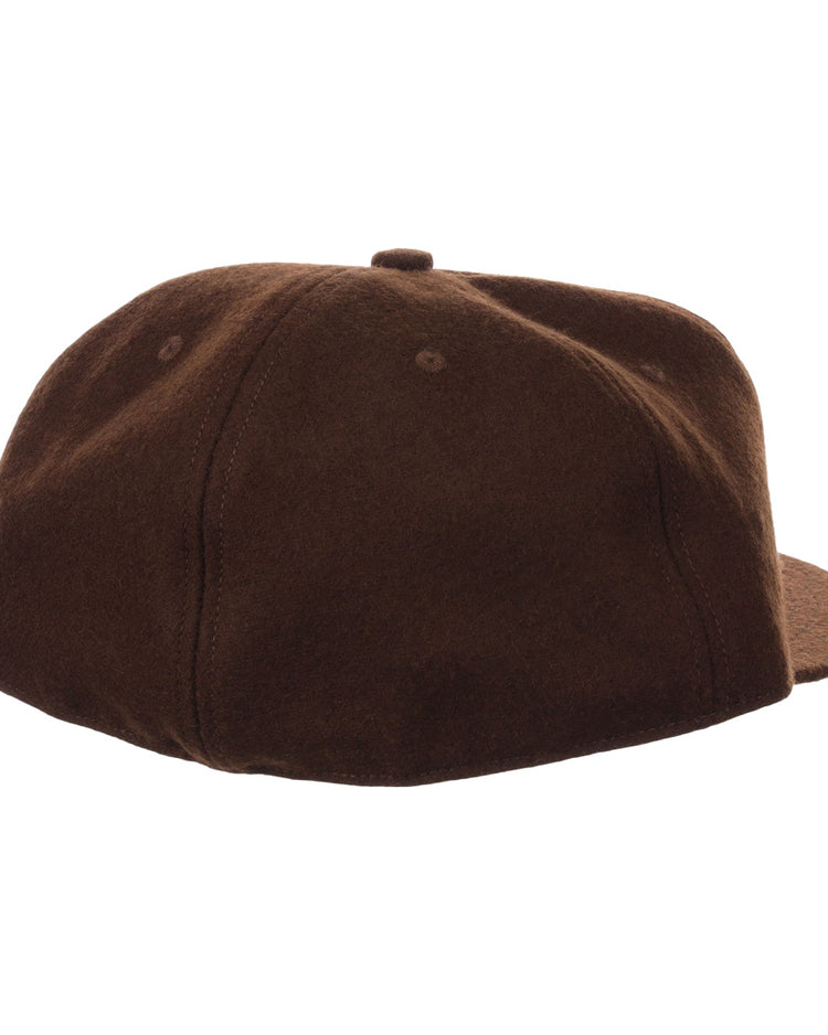 The Salt Lake Bees Vintage Inspired Ballcap by EFF features a brown design with a rounded crown and top button. Viewed from the back, it has a simple, logo-free look that highlights its classic style.