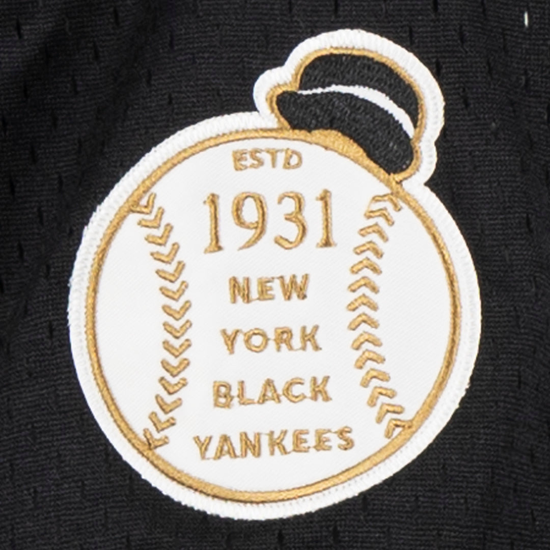 New York Black Yankees Vintage Inspired NL Pinstripe Replica V-Neck Mesh Jersey