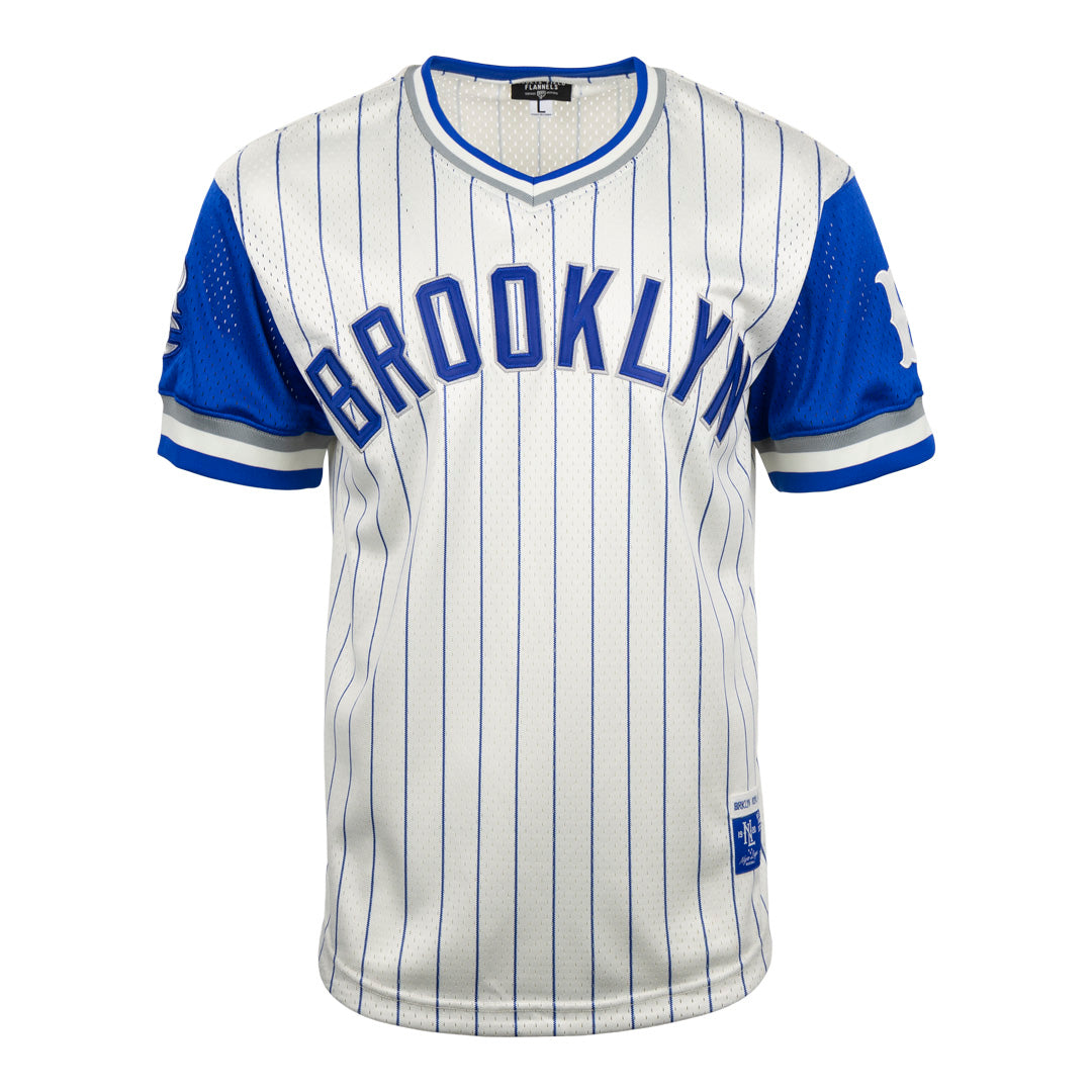 Brooklyn Royal Giants Vintage Inspired NL Pinstripe Replica V-Neck Mesh Jersey