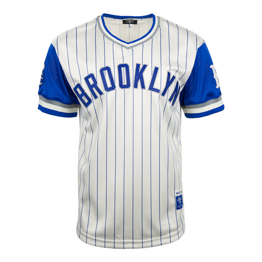 Brooklyn Royal Giants Vintage Inspired NL Pinstripe Replica V-Neck Mesh Jersey