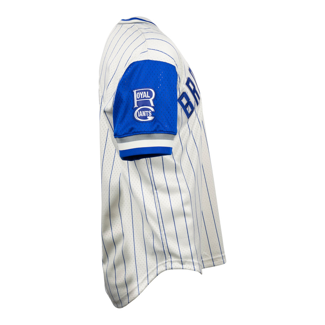 Brooklyn Royal Giants Vintage Inspired NL Pinstripe Replica V-Neck Mesh Jersey