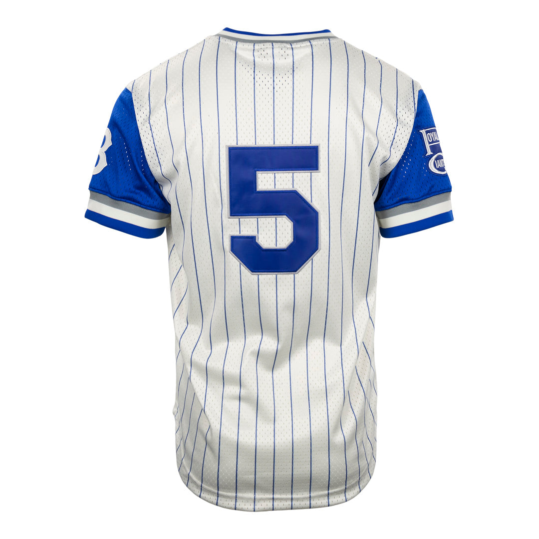 Brooklyn Royal Giants Vintage Inspired NL Pinstripe Replica V-Neck Mesh Jersey