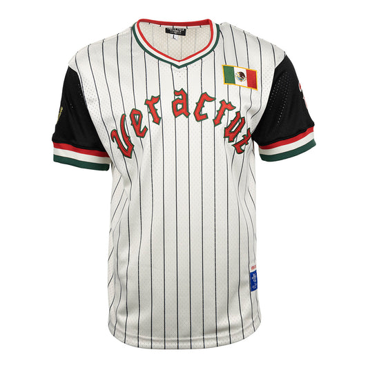 Veracruz Azules Vintage Inspired NL Pinstripe Replica V-Neck Mesh Jersey