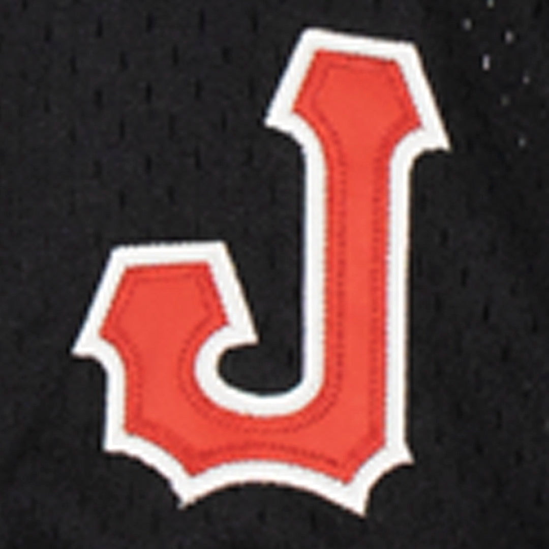 Jax Red Caps Vintage Inspired NL Pinstripe Replica V-Neck Mesh Jersey