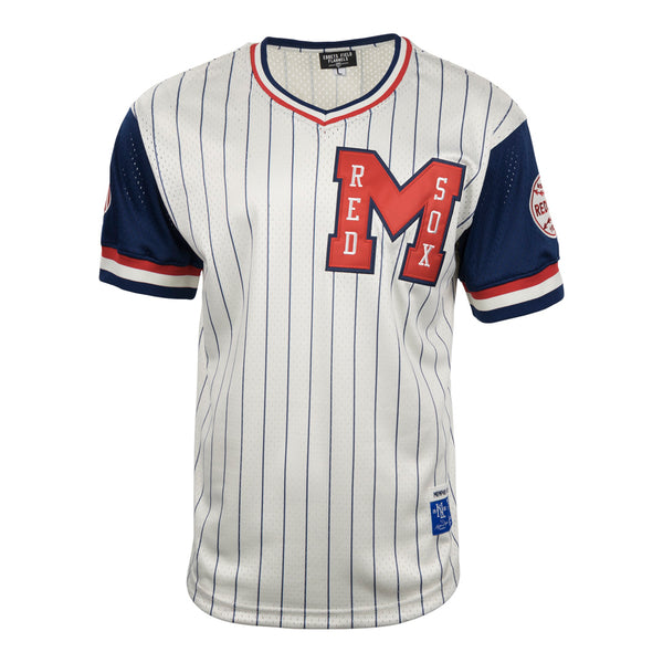 Memphis Red Sox Vintage Inspired NL Pinstripe Replica V Neck Mesh