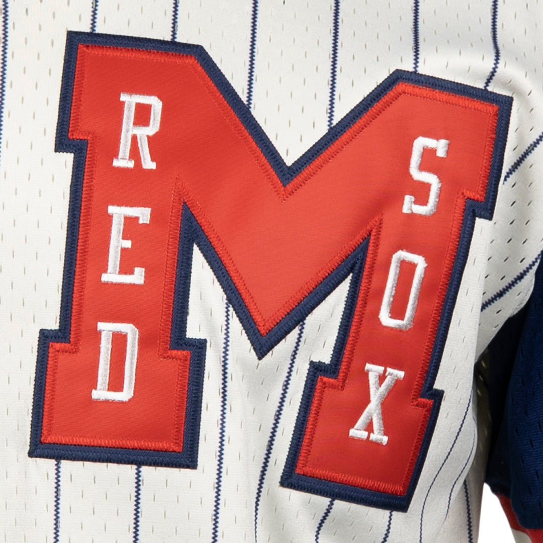 Memphis Red Sox Vintage Inspired NL Pinstripe Replica V-Neck Mesh Jersey