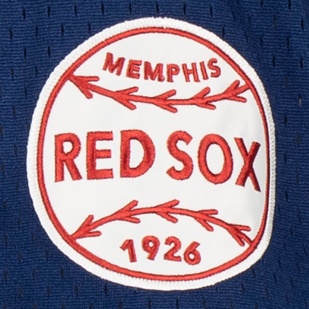 Memphis Red Sox Vintage Inspired NL Pinstripe Replica V-Neck Mesh Jersey