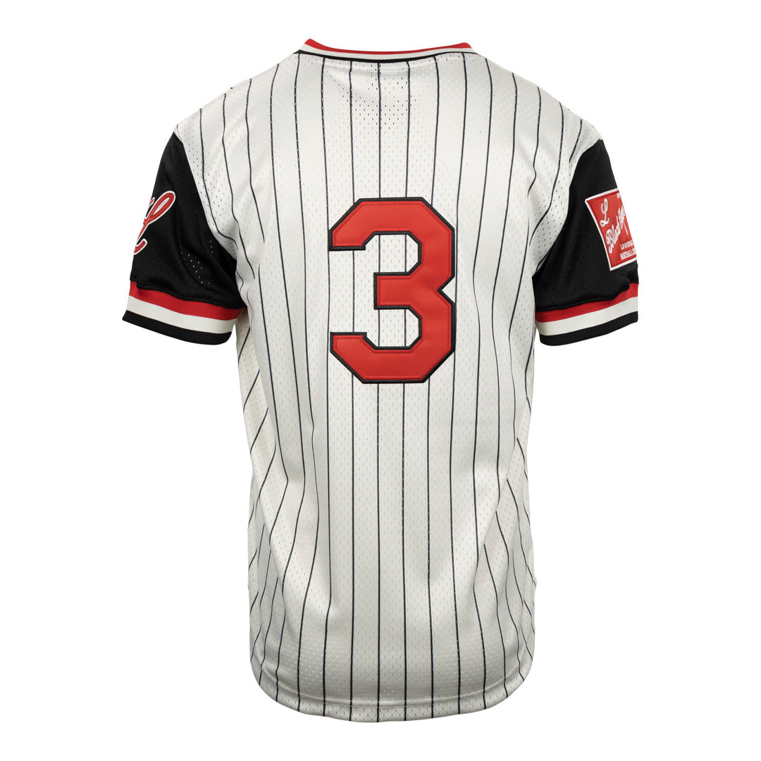 Louisville Black Caps Vintage Inspired NL Pinstripe Replica V-Neck Mesh Jersey