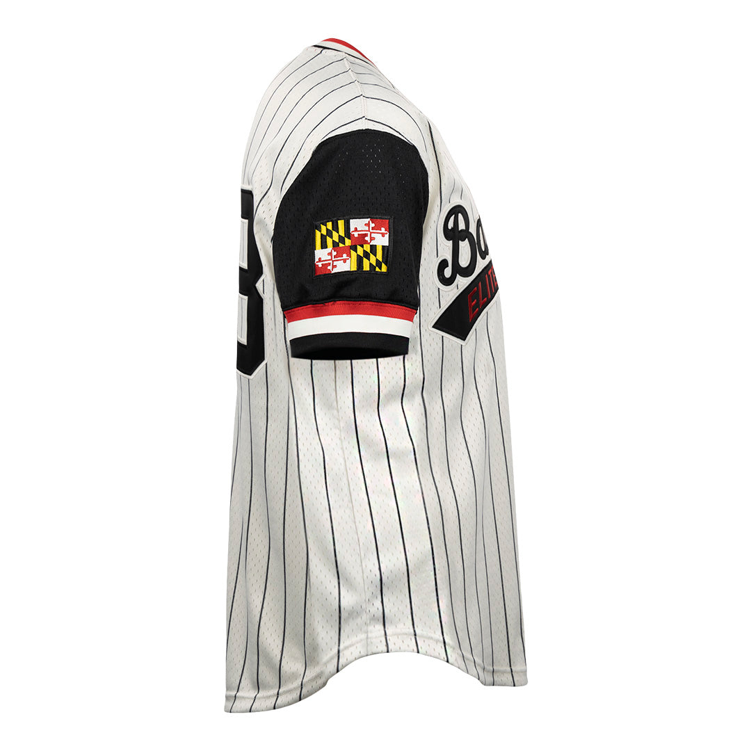 Baltimore Elite Giants Vintage Inspired NL Pinstripe Replica V-Neck Mesh Jersey