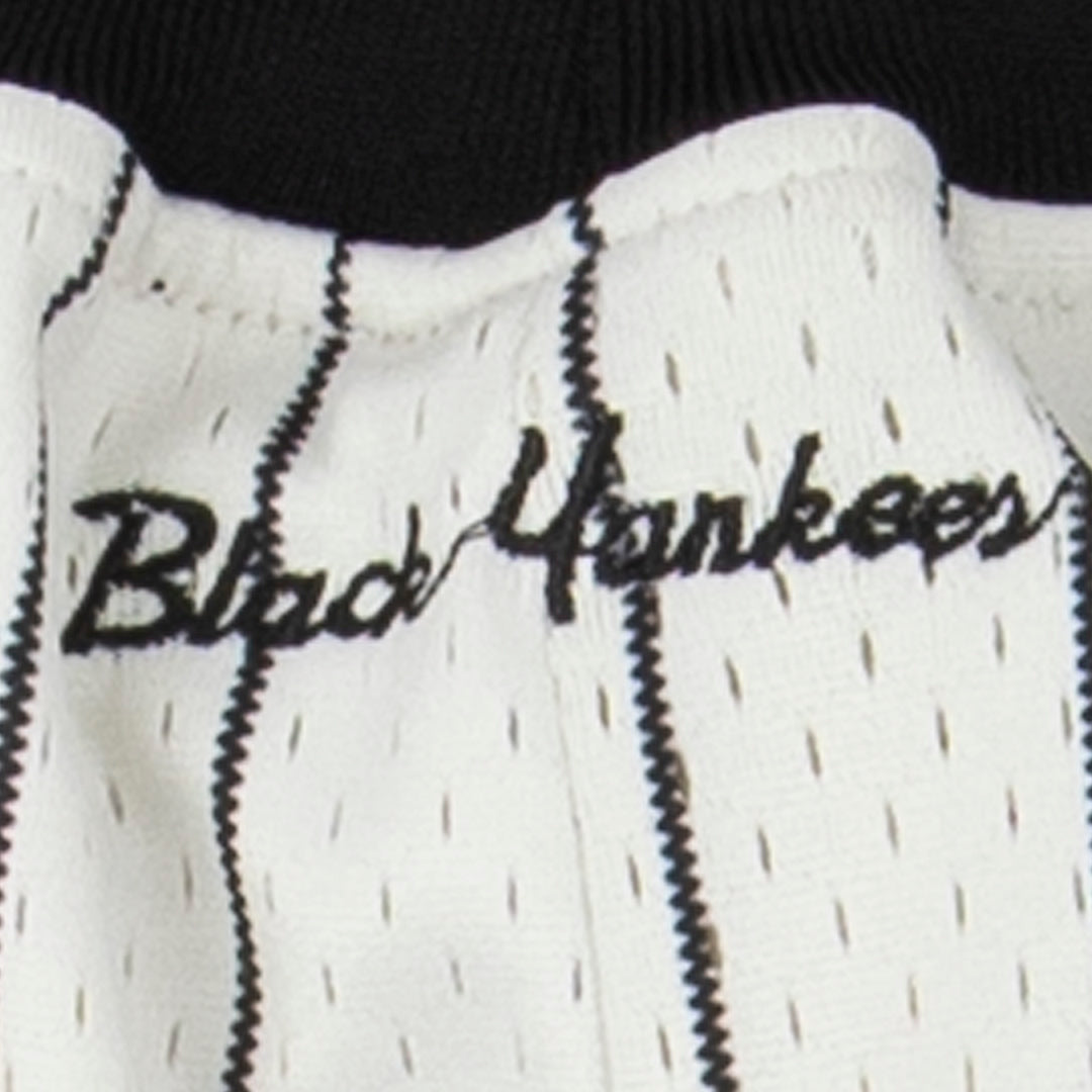 New York Black Yankees Vintage Inspired NL Replica Pinstripe Mesh Shorts
