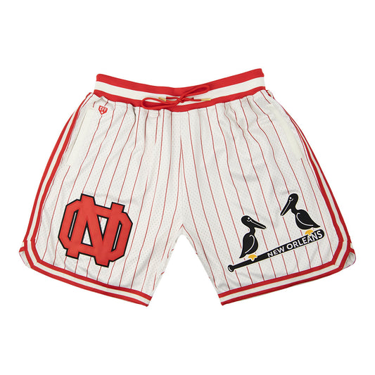New Orleans Black Pelicans Vintage Inspired NL Replica Pinstripe Mesh Shorts