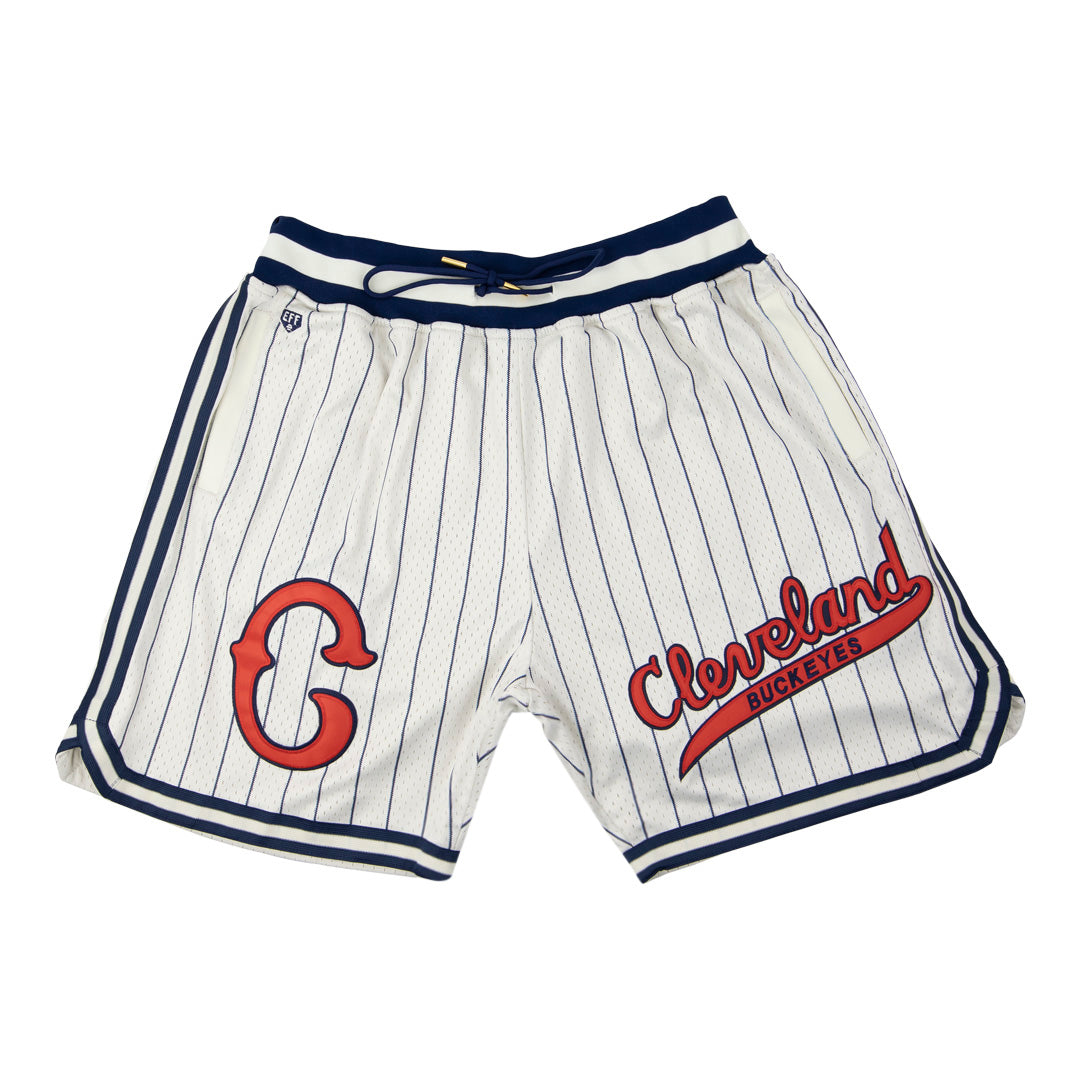 Cleveland Buckeyes Vintage Inspired NL Replica Pinstripe Mesh Shorts